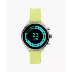 Bracelet de montre Fossil FTW6028 Silicone Jaune 18mm